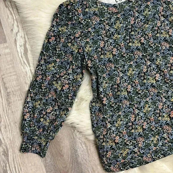 NWT Ann Taylor Loft navy Garden Puff Sleeve Sweatshirt size small petite - Picture 6 of 11